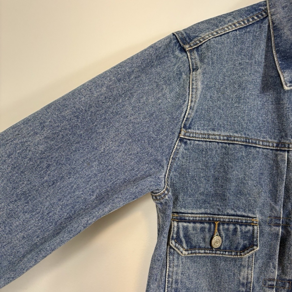 Vtg Ralph Lauren Polo Jeans Co Denim Jacket American Flag Patch Womens Sz L USA - Picture 5 of 14